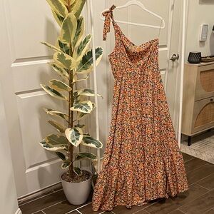 Floral One-Shoulder Dress